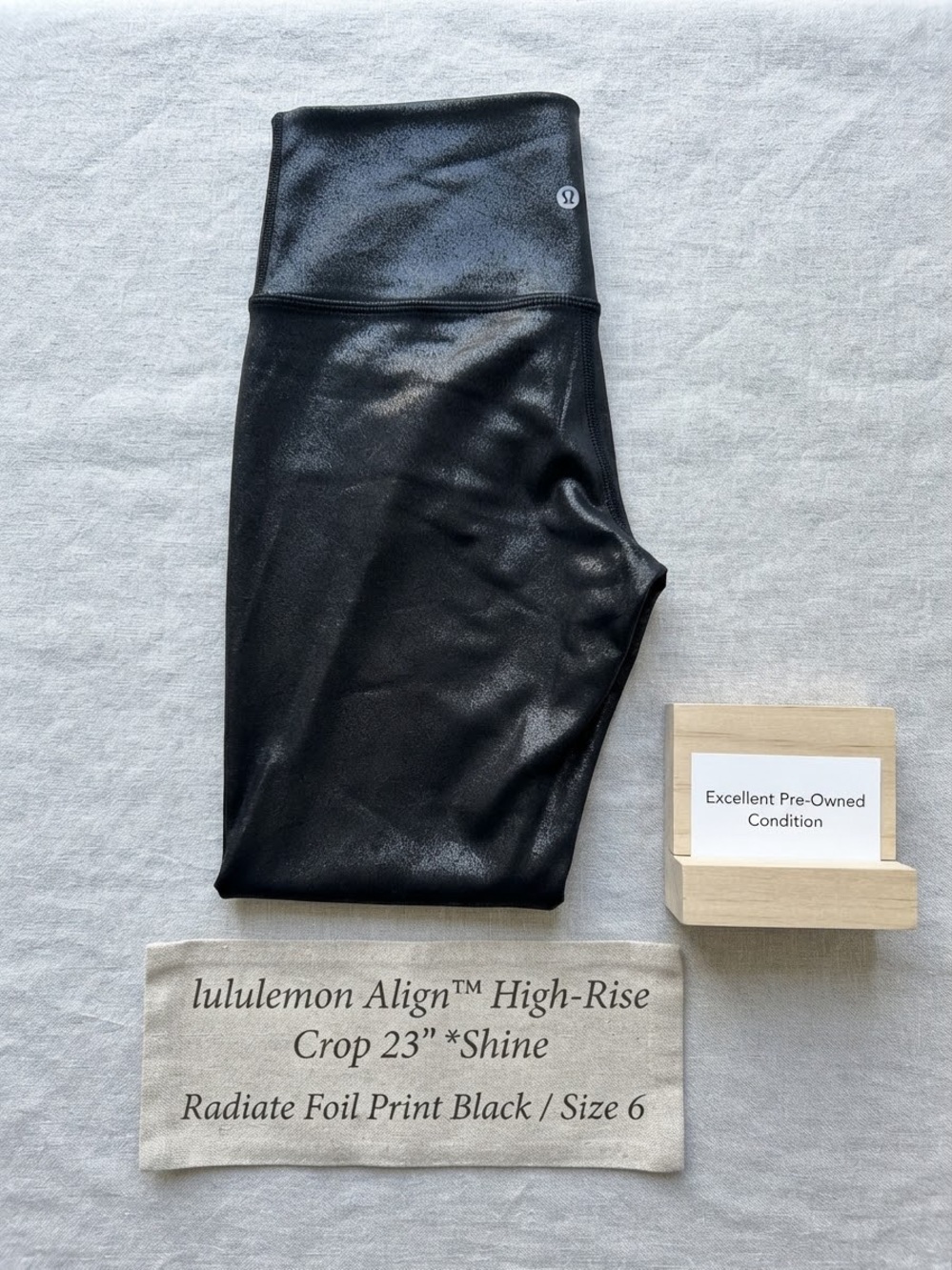 lululemon athletica Align High-Rise Shine Crop Leggings - Radiate Foil Black